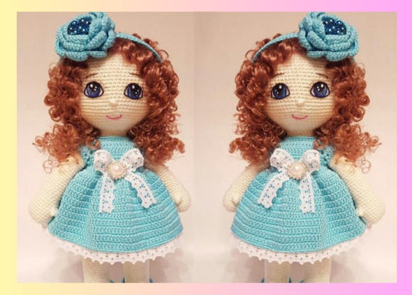 Boneca de Laço Amigurumi Receita Grátis