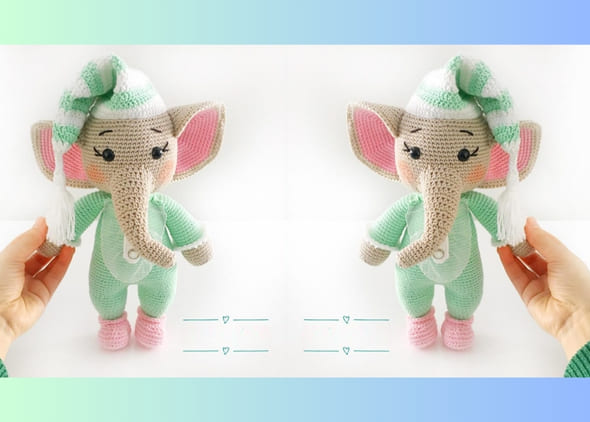 Elefante Amigurumi Dorminhoco Receita Grátis
